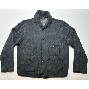 RRL Ralph Lauren Beach Cloth Cardigan Jacket Genuine Indigo Size Large Shawl